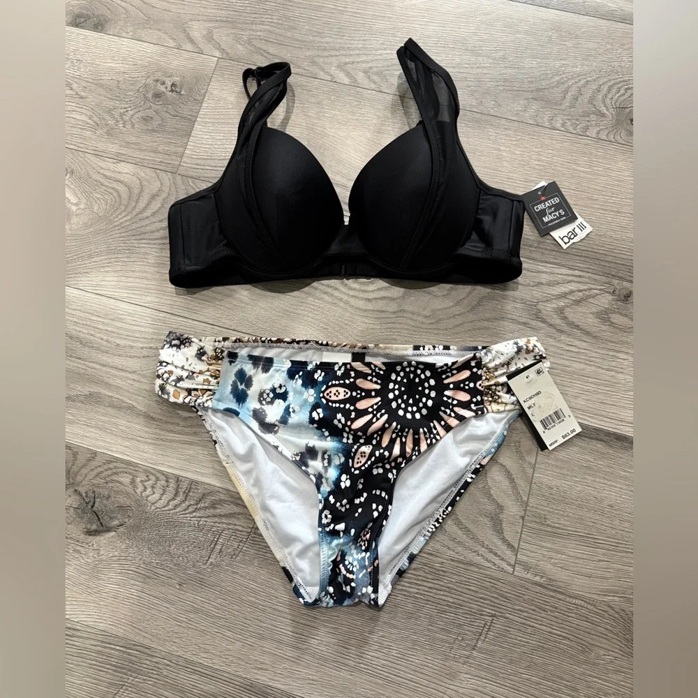 Bikini 𝅺bar lll Top & Kenneth Cole Bottoms Sz Large‎ NWT